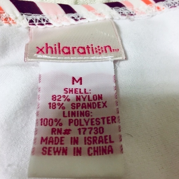 Xhiliration White Pink Halter Striped Bikini Top - Picture 6 of 6